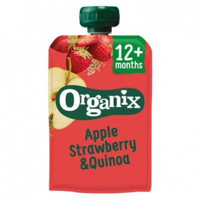 Organix Knijpfruit appel, aardbei & quinoa 12mnd